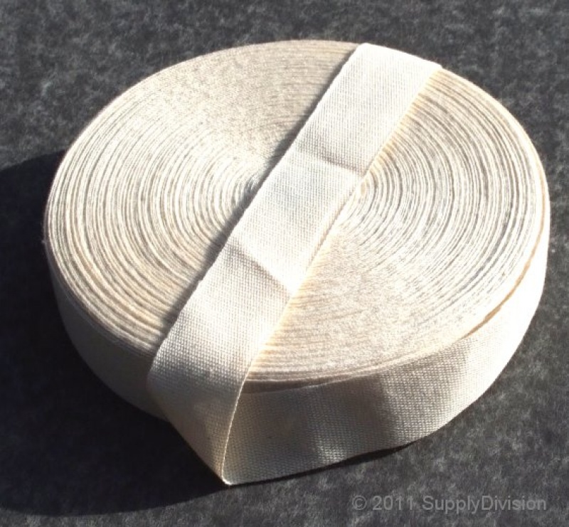 25mm Plain Weave Unbleached cotton tape